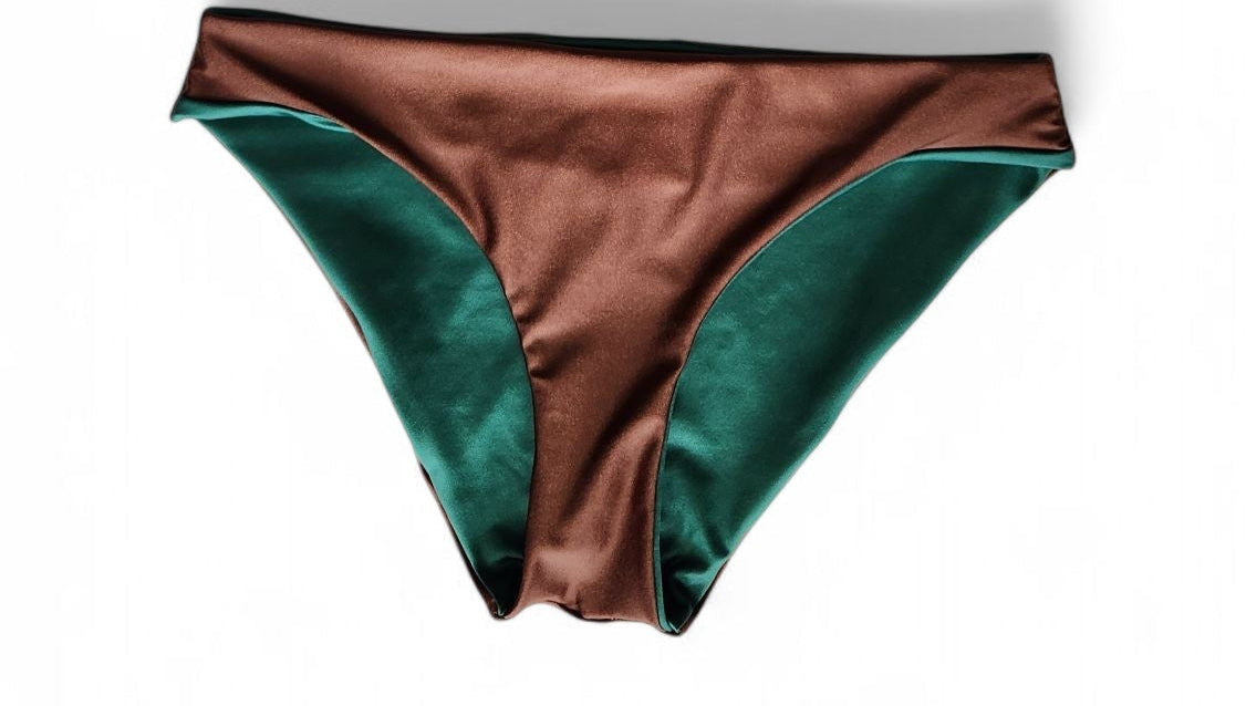 Mint Chocolate Reversible Bikini Triangle Top & Reversible Moderate Coverage Cheeky Bikini Bottoms