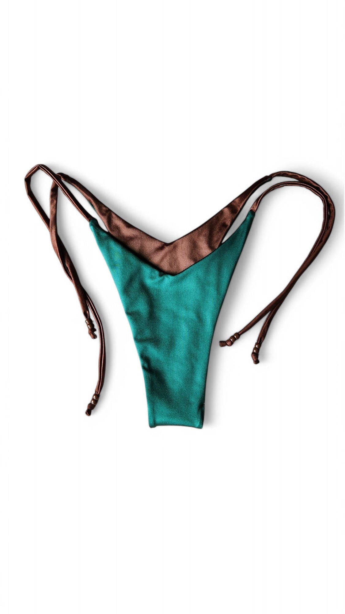 Chocolate Mint Reversible Layna Bikini Top & V-String Extreme Cheeky Bikini Bottoms