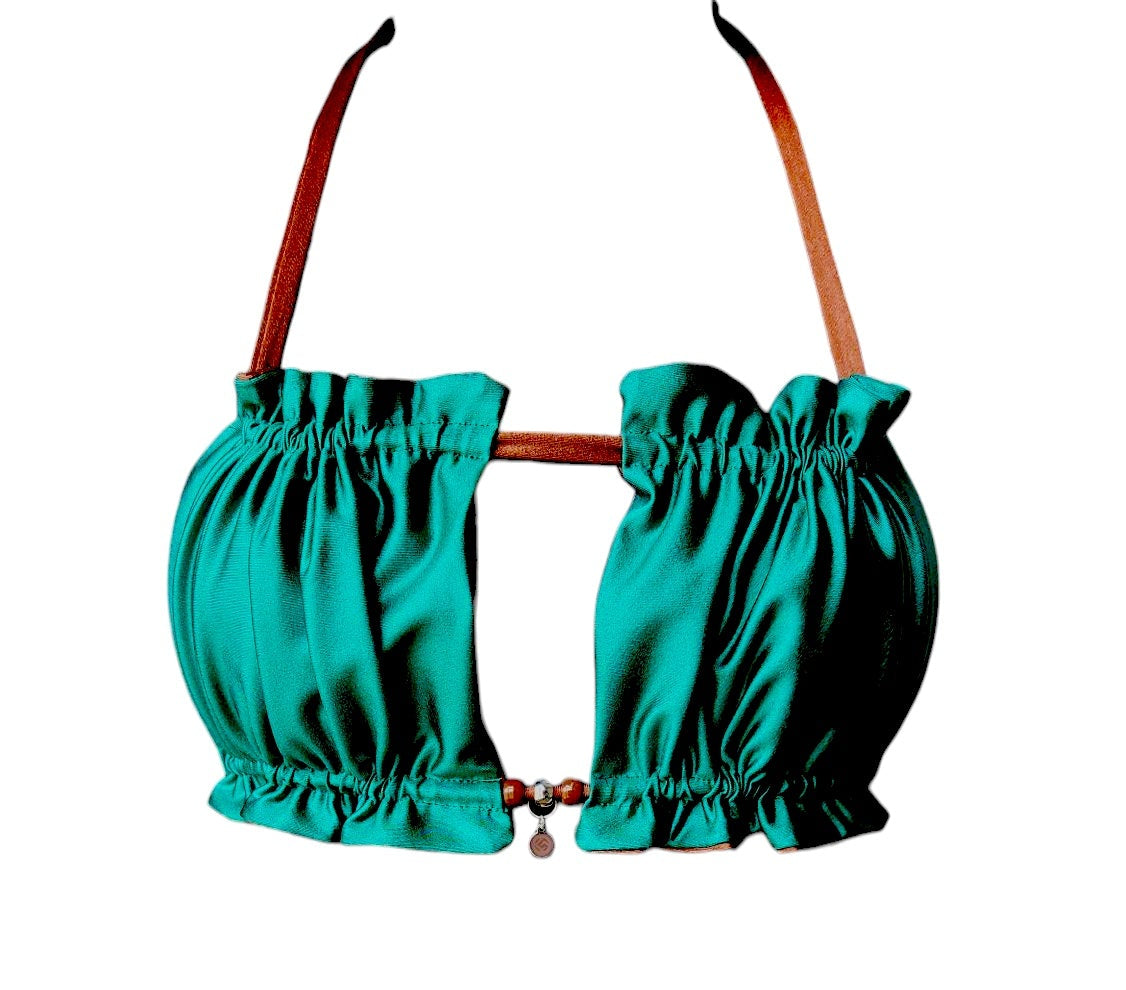 Chocolate Mint Reversible Layna Bikini Top & V-String Extreme Cheeky Bikini Bottoms