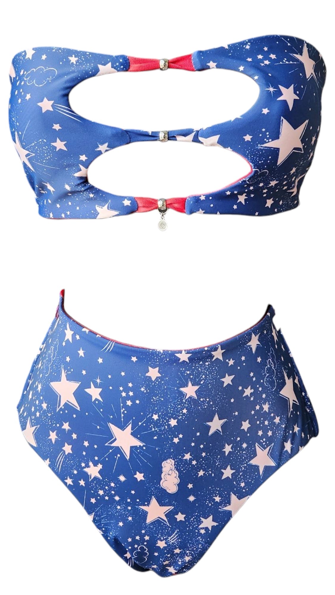 Party in the USA Reversible Vida Tube Top & Full Coverage Bikini Set - Get Fit Addicted