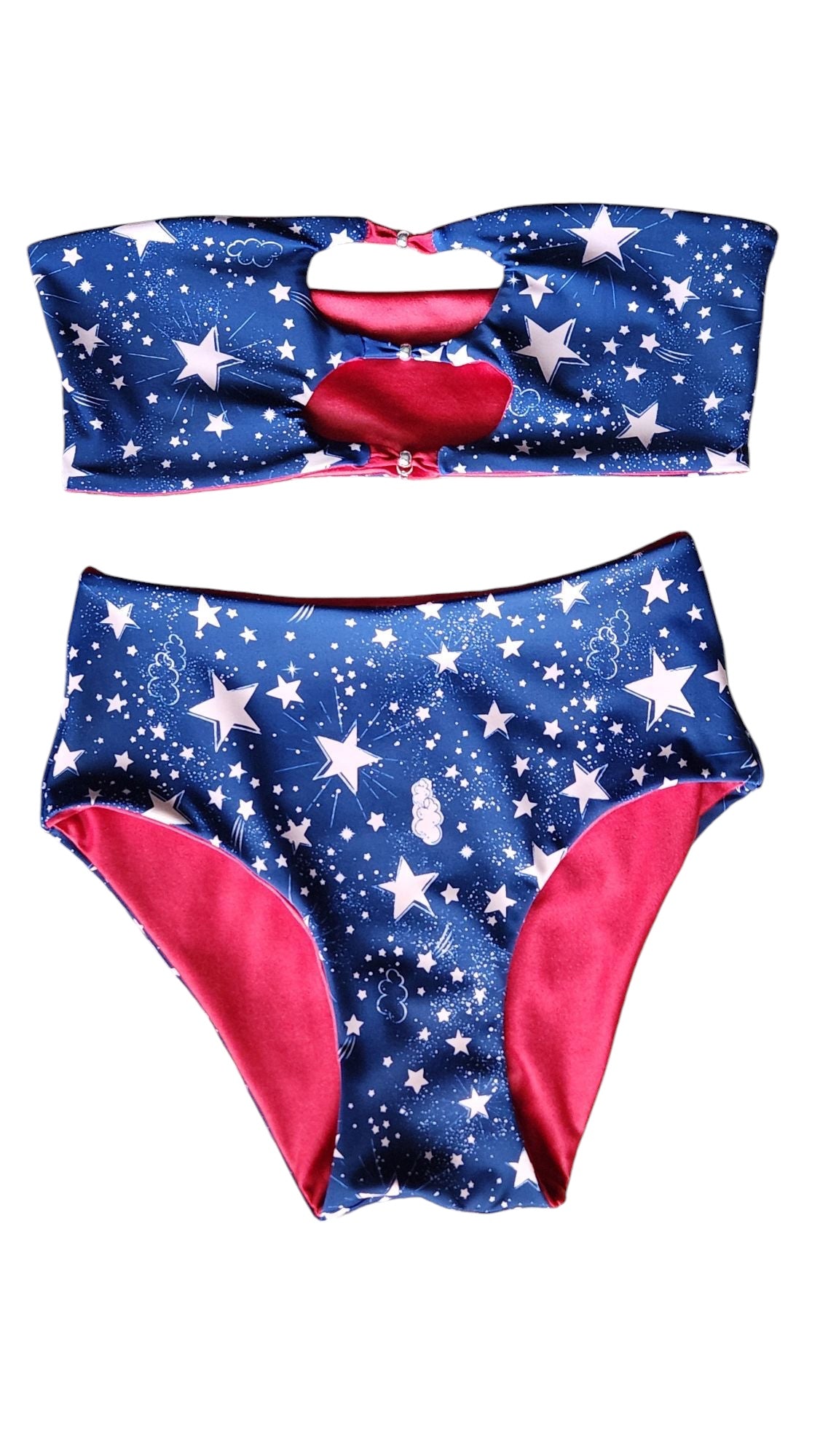 Party in the USA Reversible Vida Tube Top & Full Coverage Bikini Set - Get Fit Addicted