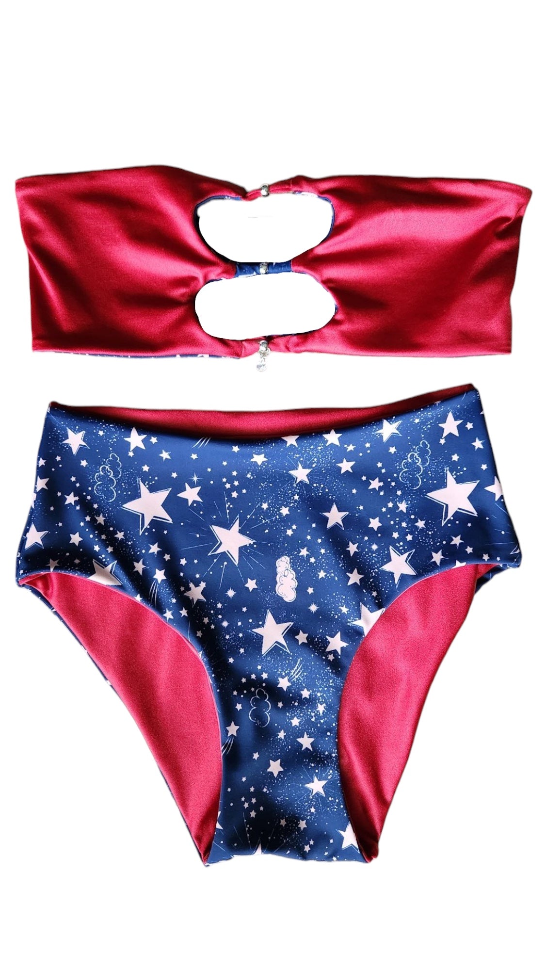 USA-inspired reversible bikini set with Vida tube top