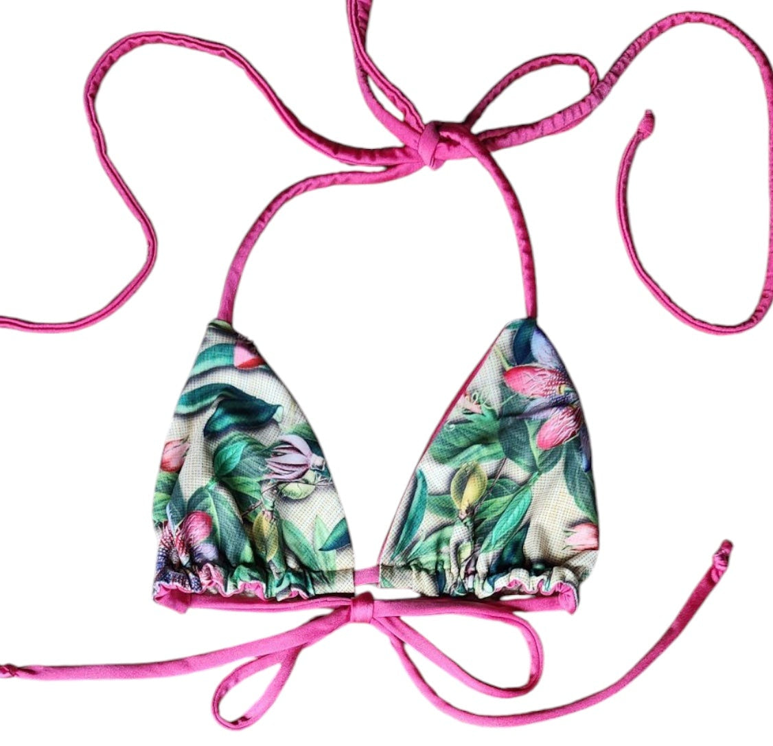 Passion Flower Reversible Bikini Set – Triangle Top & Boy Short Bottoms - Get Fit Addicted
