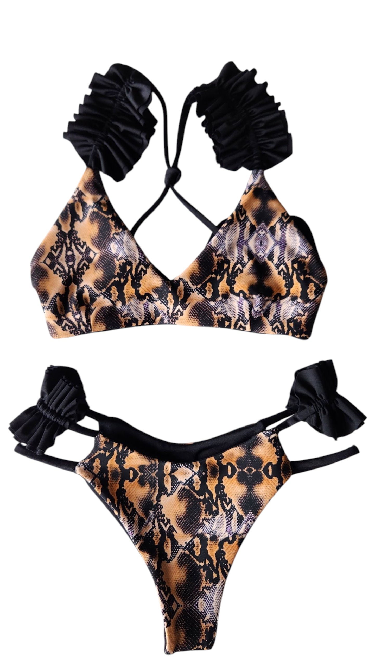 Ruffles & Reptiles Elise Top & Low Rise Key West Cheeky Bottoms Bikini Set - Get Fit Addicted