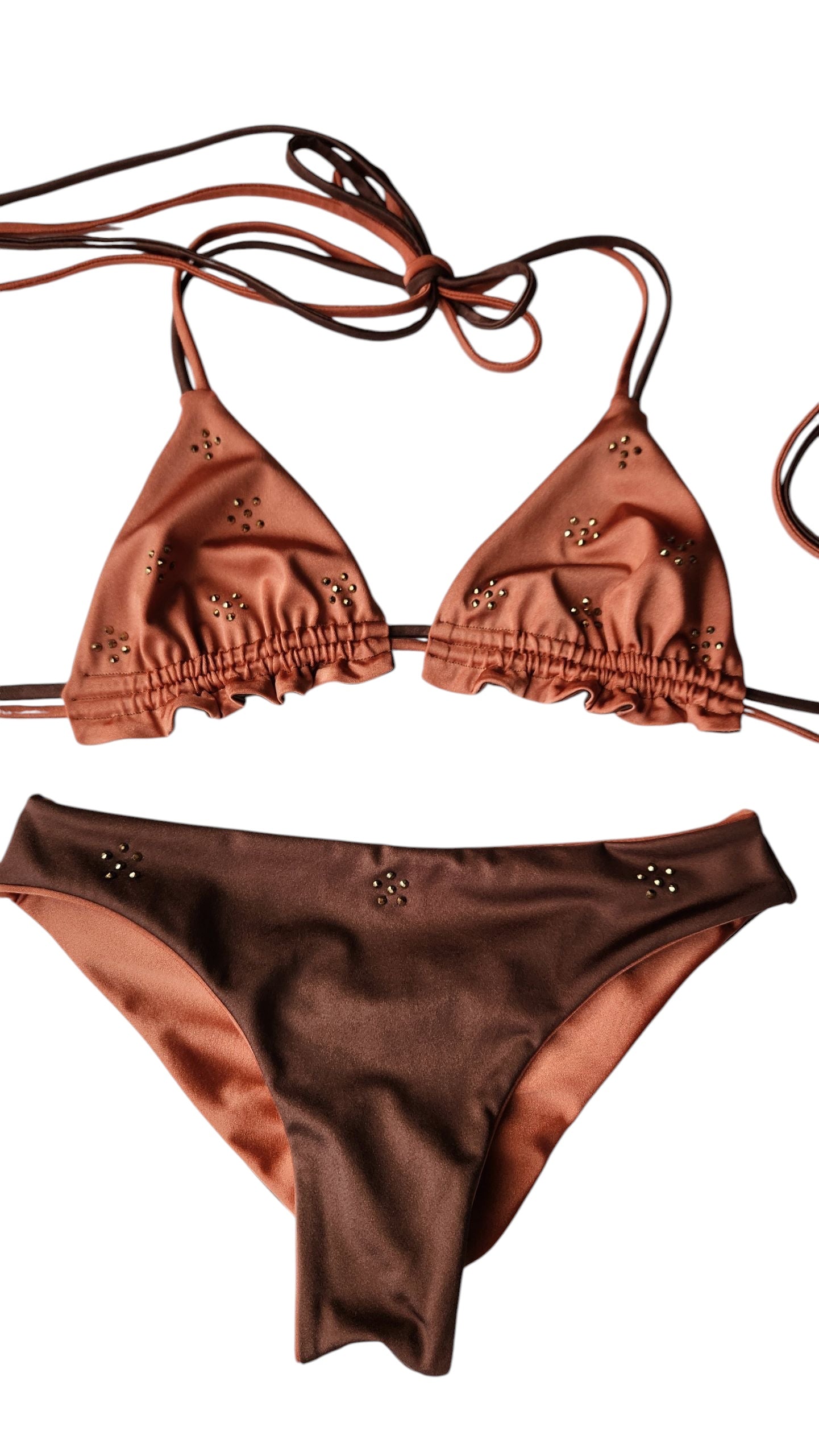 Rhinestone Cowgirl Reversible Triangle Top & Cheeky Bikini Bottoms - Get Fit Addicted Swim