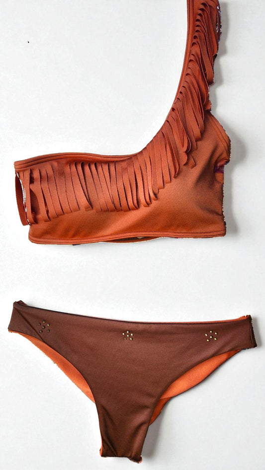 NashVegas Cowgirl Fringe Bikini Top & Cheeky Bottoms- Get Fit Addicted Swim
