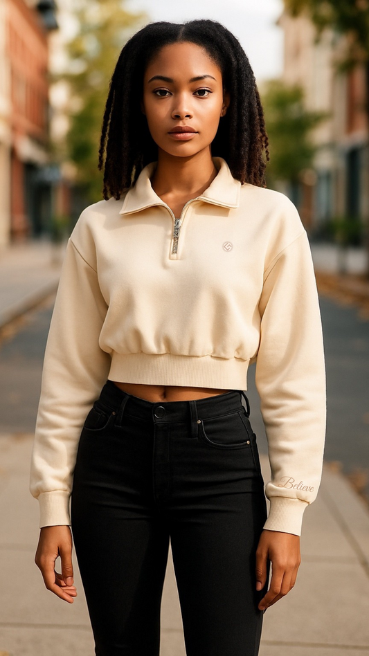 Believe Cozy Crop 1/4 Zip Sweatshirt