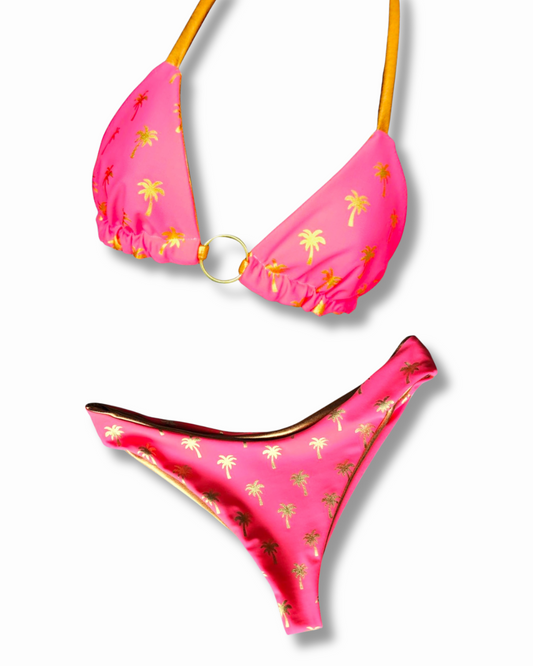 Palm Beach Reversible Bikini Triangle Top & Palm Beach Reversible Cheeky Bikini Bottoms
