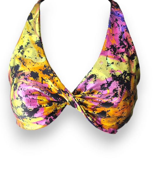 Multi Color Foil Bikini Twist Top