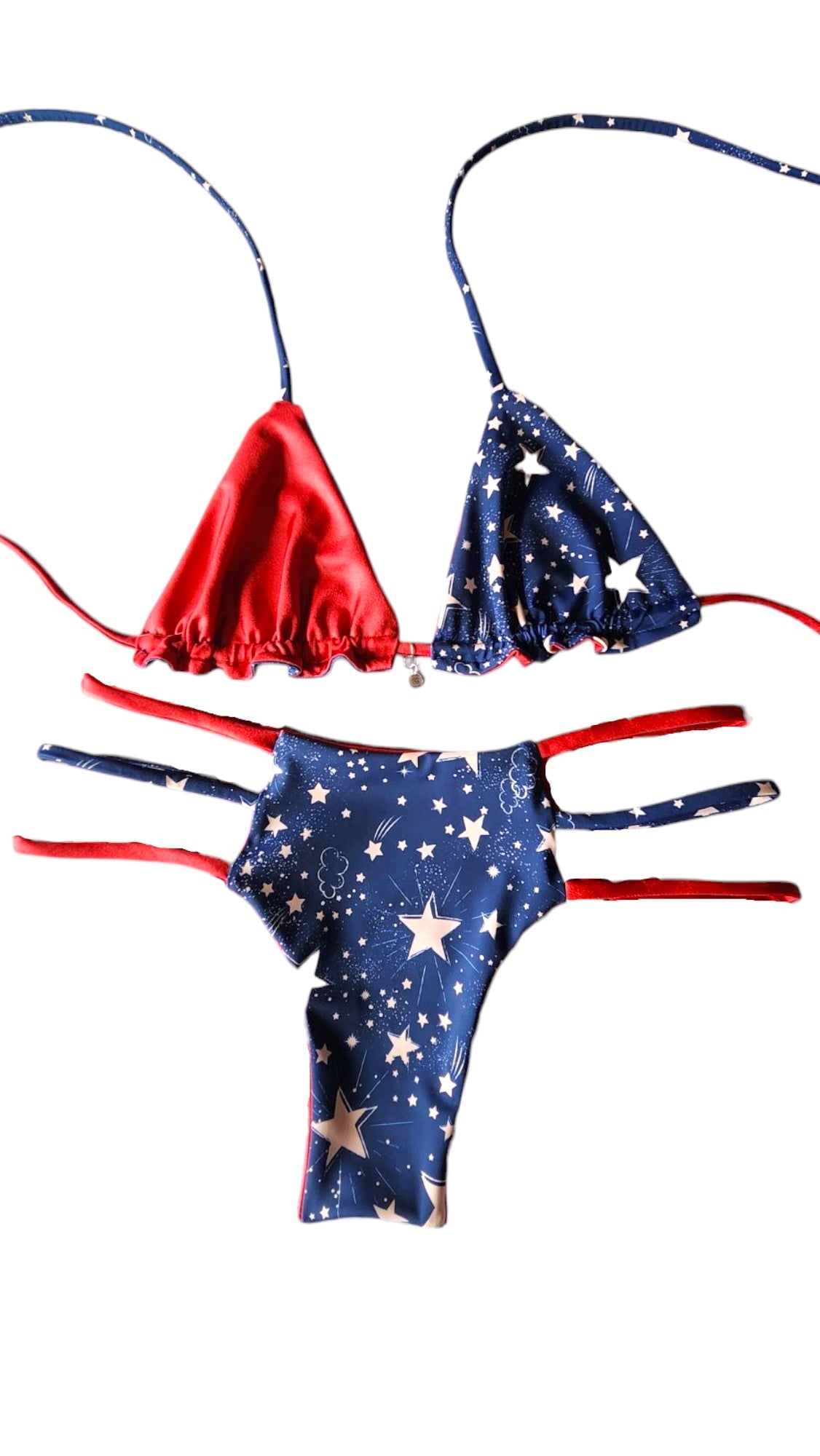 Cheeky patriotic bikini bottoms with mid-cut leg
