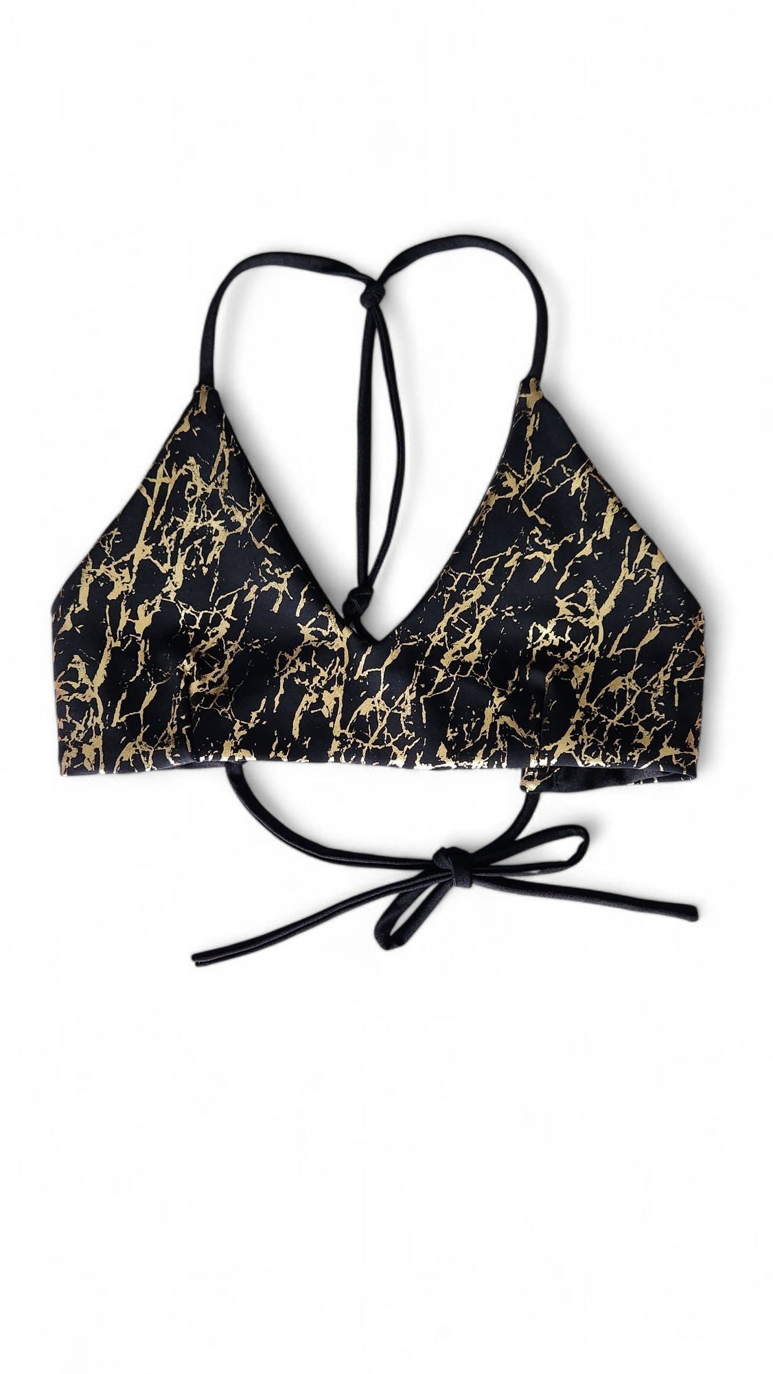 Black and Gold Foil Elise Bikini Top & Key West Reversible Cheeky Bikini Bottoms