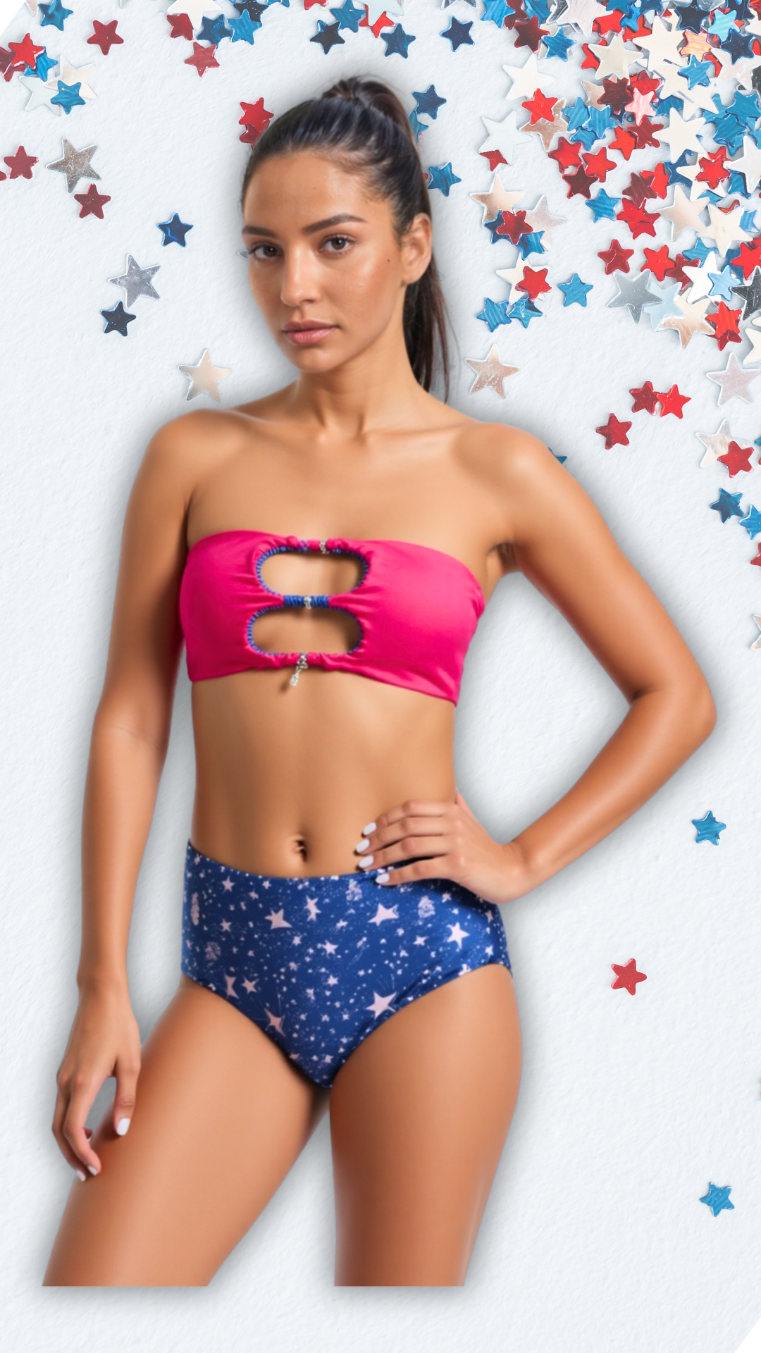Full coverage patriotic bikini bottoms