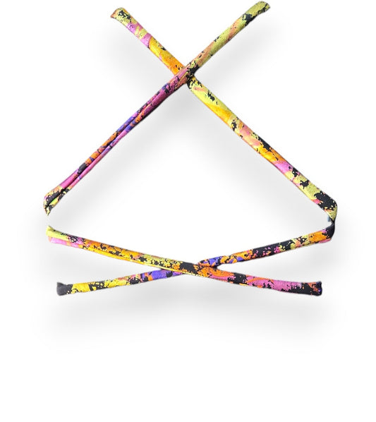 Multi Color Foil Bikini Twist Top