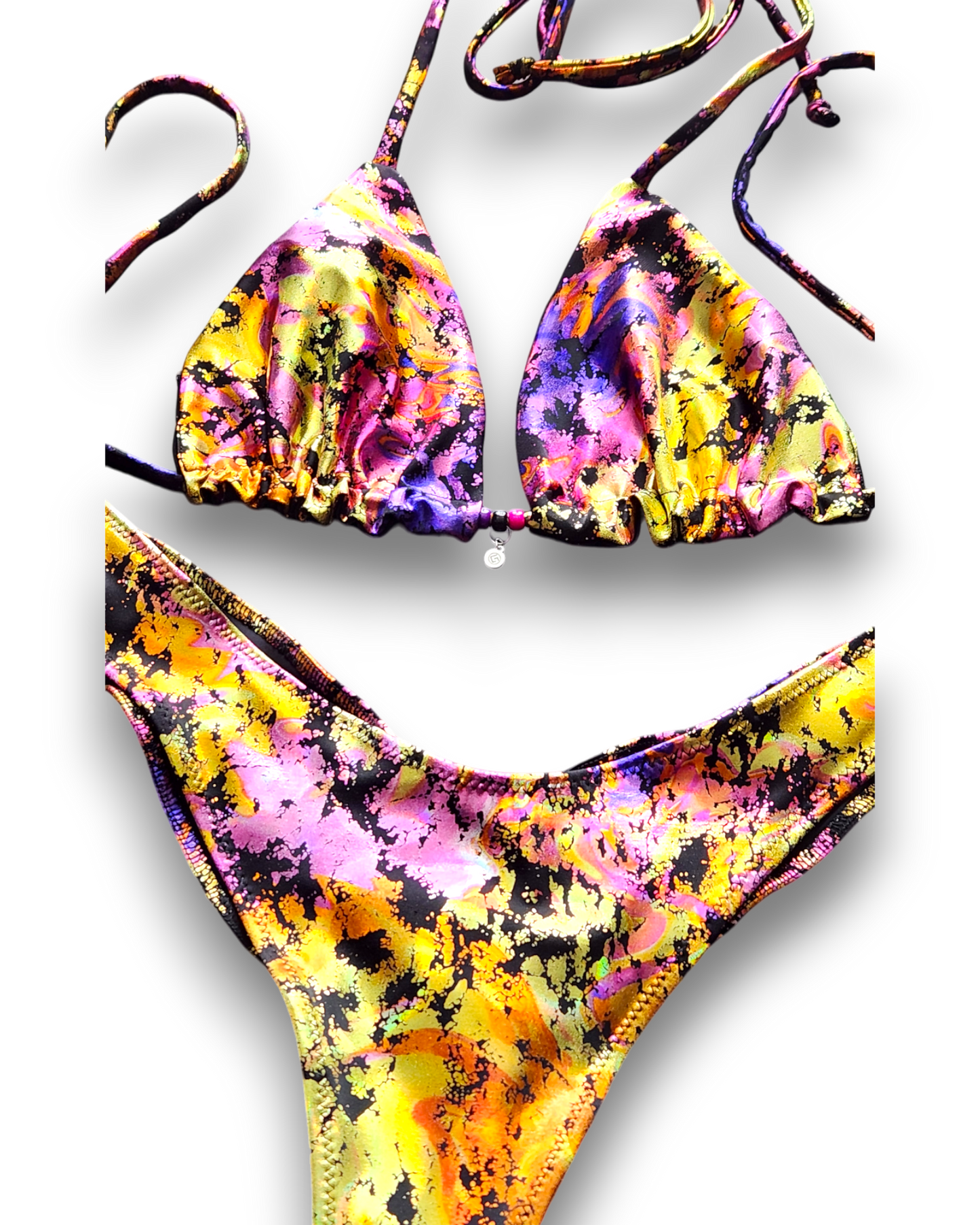 Multi Color Foil Bikini Triangle Top