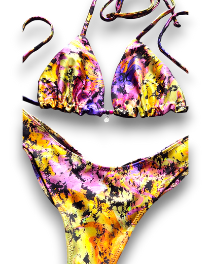 Multi Color Foil Bikini Triangle Top