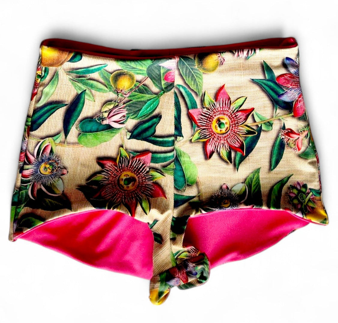 Passion Flower Reversible Bikini Set – Triangle Top & Boy Short Bottoms - Get Fit Addicted